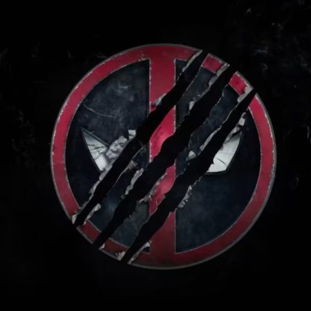Deadpool's logo scratched by Wolverine's Claw